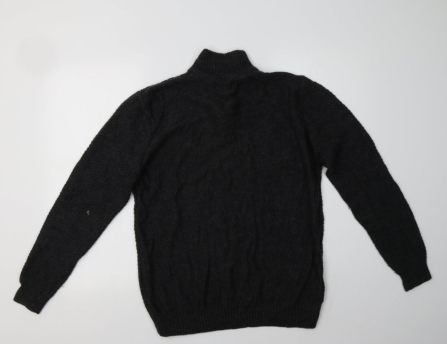 Matalan Mens Grey Collared  Acrylic Henley Jumper Size L