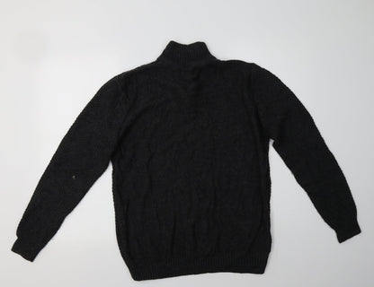 Matalan Mens Grey Collared  Acrylic Henley Jumper Size L