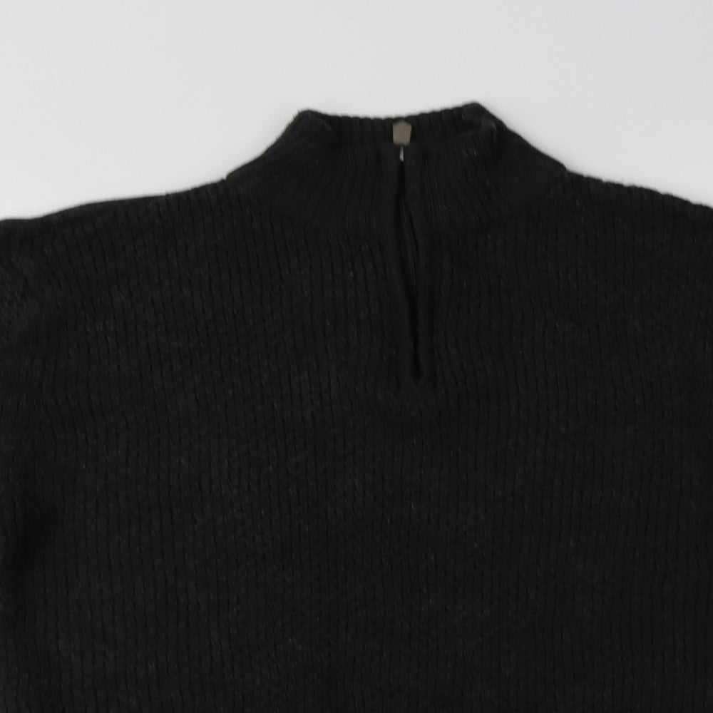 Matalan Mens Grey Collared  Acrylic Henley Jumper Size L