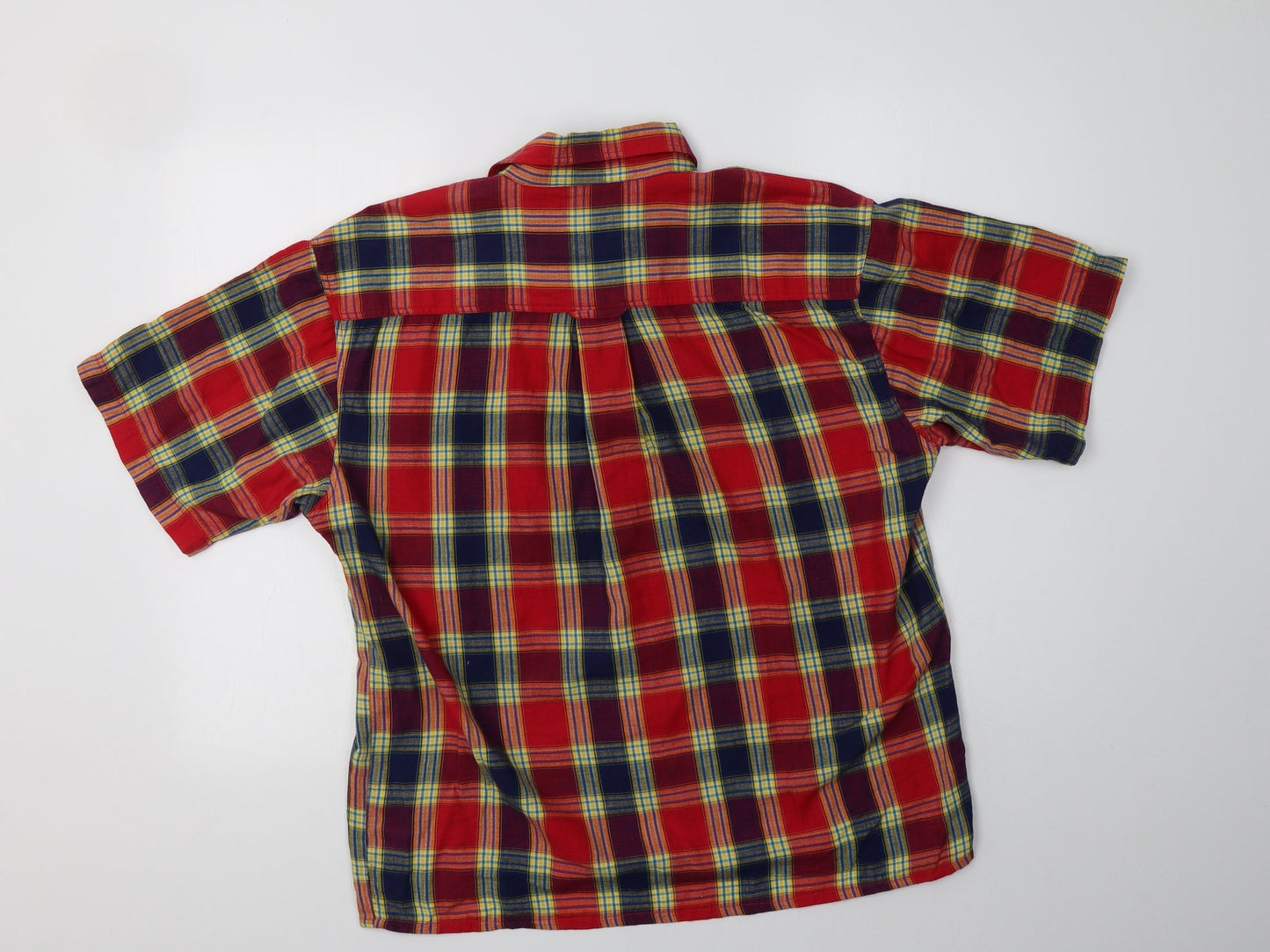 Rivers Mens Red Check Cotton  Button-Up Size S Collared