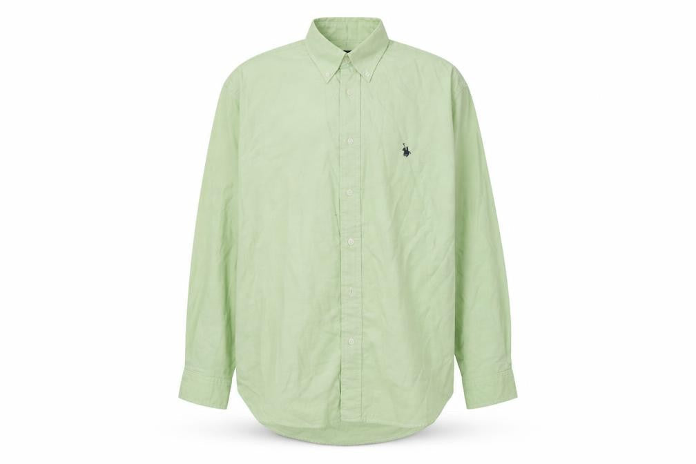 Baresi Jeans Mens Green  Cotton  Button-Up Size M Collared