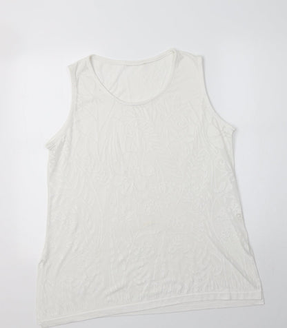 Womens UK Size L Preworn White Basic Tank