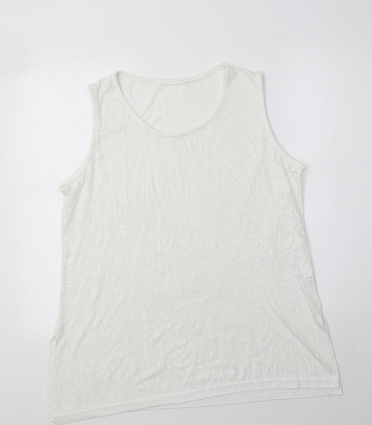 Womens UK Size L Preworn White Basic Tank