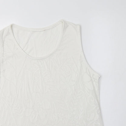 Womens UK Size L Preworn White Basic Tank
