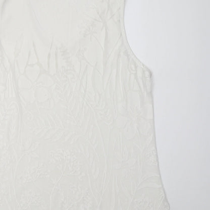 Womens UK Size L Preworn White Basic Tank