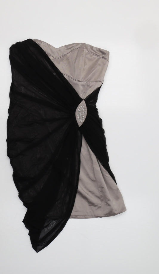 Lipsy Womens Black  Polyamide Bodycon  Size 8  Off the Shoulder