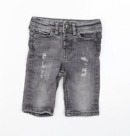 Denim Co Boys Grey  Cotton Cropped Jeans Size 18-24 Months