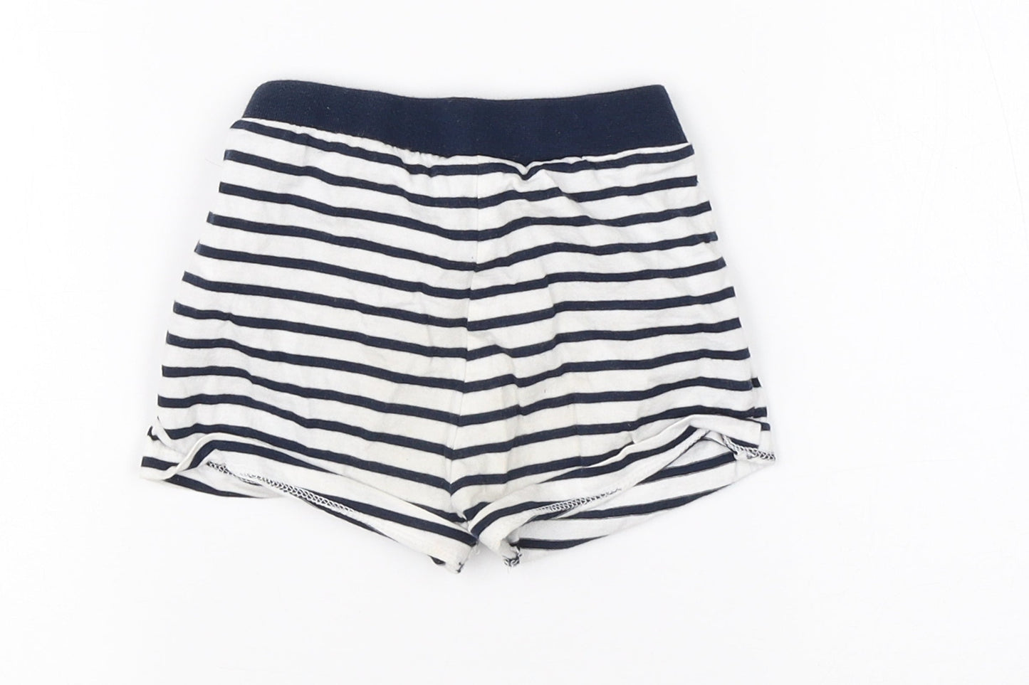 F&F Boys White Striped Cotton Sweatpants Trousers Size 9-12 Months