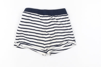 F&F Boys White Striped Cotton Sweatpants Trousers Size 9-12 Months