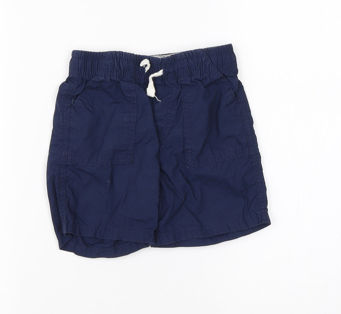 Preworn Boys Blue  Cotton Cargo Trousers Size 12-18 Months