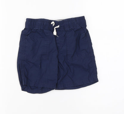 Preworn Boys Blue  Cotton Cargo Trousers Size 12-18 Months