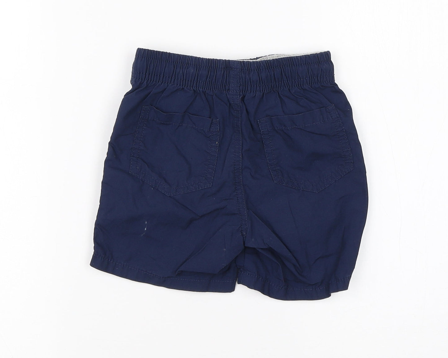 Preworn Boys Blue  Cotton Cargo Trousers Size 12-18 Months