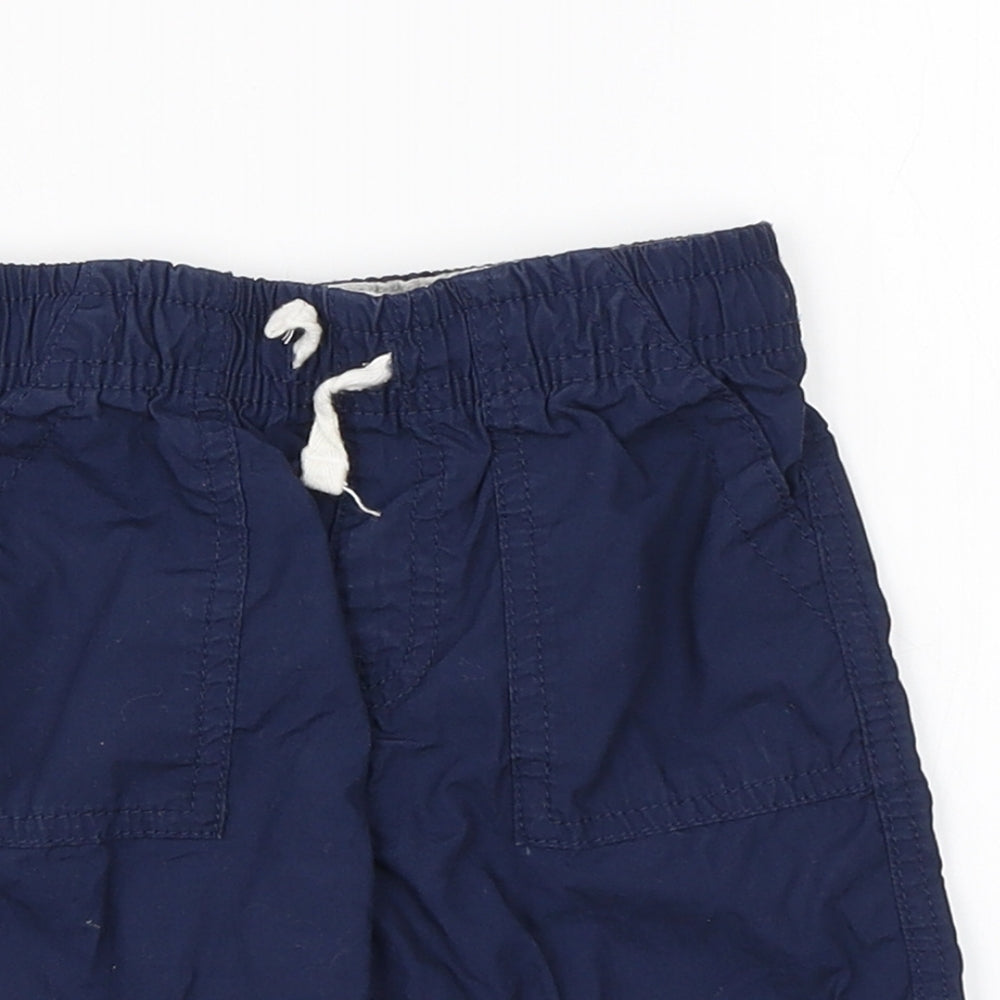 Preworn Boys Blue  Cotton Cargo Trousers Size 12-18 Months