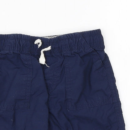 Preworn Boys Blue  Cotton Cargo Trousers Size 12-18 Months