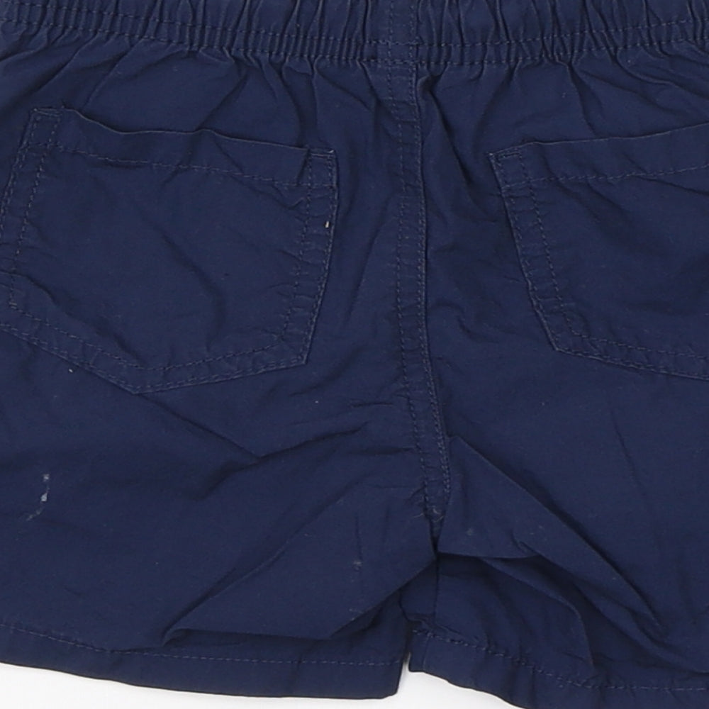 Preworn Boys Blue  Cotton Cargo Trousers Size 12-18 Months