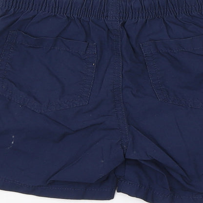 Preworn Boys Blue  Cotton Cargo Trousers Size 12-18 Months
