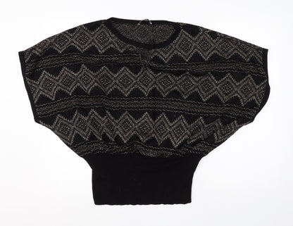 Womens UK Size M Oasis Black Vest Jumper