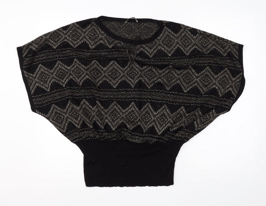 Womens UK Size M Oasis Black Vest Jumper