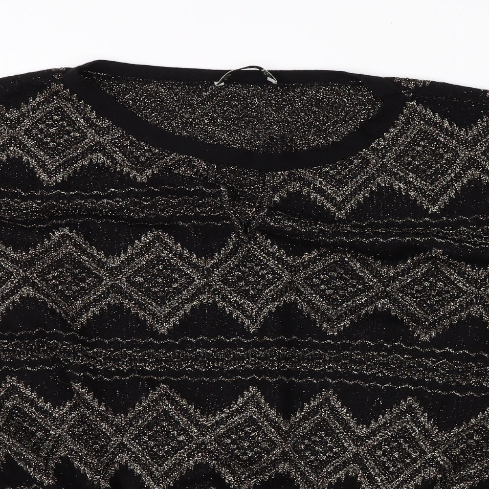 Womens UK Size M Oasis Black Vest Jumper