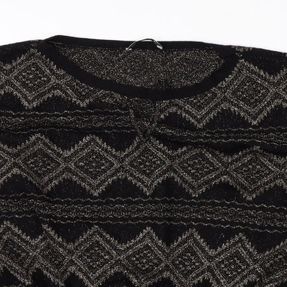 Womens UK Size M Oasis Black Vest Jumper