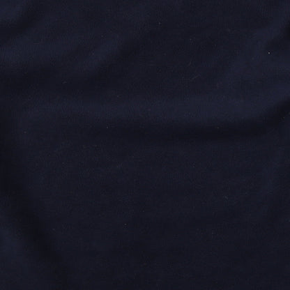 Brand and care label for Highpoint men’s blue v-neck polyester jumper, size L