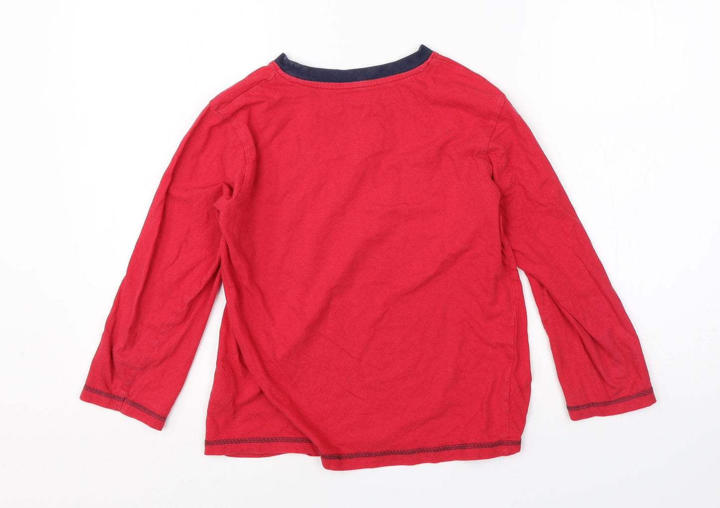 Preworn Boys Red  Cotton Basic T-Shirt Size 8-9 Years Round Neck
