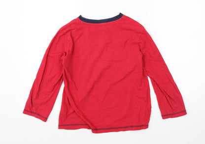 Preworn Boys Red  Cotton Basic T-Shirt Size 8-9 Years Round Neck