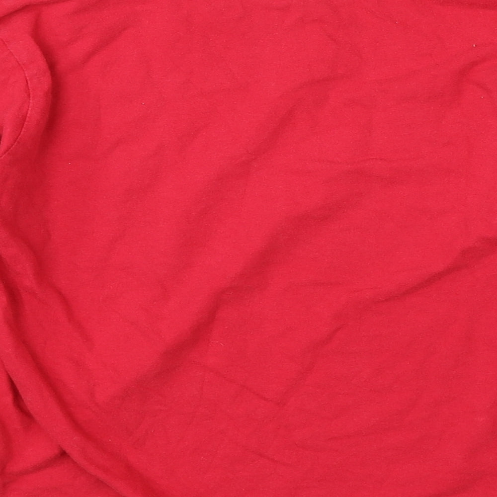 Preworn Boys Red  Cotton Basic T-Shirt Size 8-9 Years Round Neck