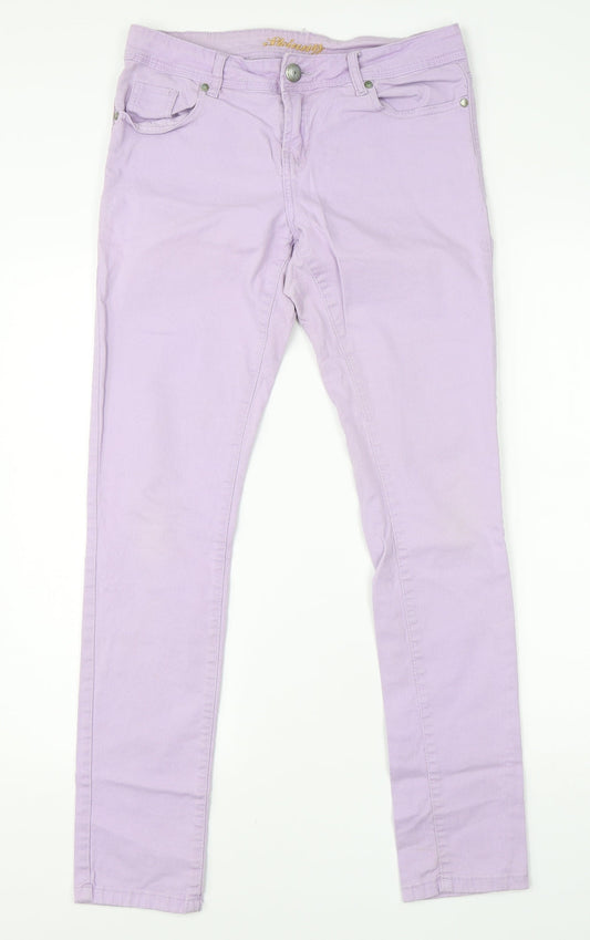 Denim Co Womens Purple  Cotton Skinny Jeans Size 12 L30 in Regular