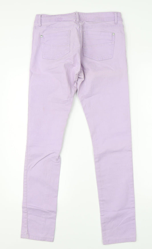 Denim Co Womens Purple  Cotton Skinny Jeans Size 12 L30 in Regular