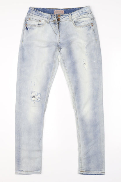 The Premium Womens Blue  Cotton Straight Jeans Size 8 L28 in Regular