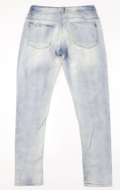The Premium Womens Blue  Cotton Straight Jeans Size 8 L28 in Regular