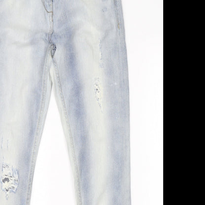 The Premium Womens Blue  Cotton Straight Jeans Size 8 L28 in Regular