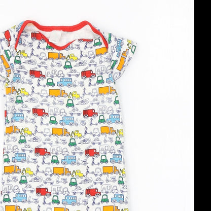 Mini Club Boys White  Cotton Babygrow One-Piece Size 9-12 Months