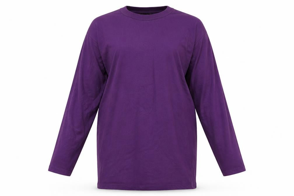 Front view of ASOS women’s purple cotton pyjama top, size UK 8