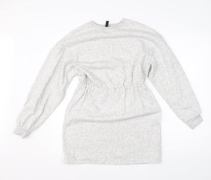 Divided Womens Grey  Cotton Jumper Dress  Size XS  Round Neck
