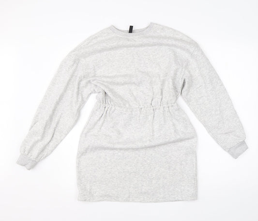 Divided Womens Grey  Cotton Jumper Dress  Size XS  Round Neck
