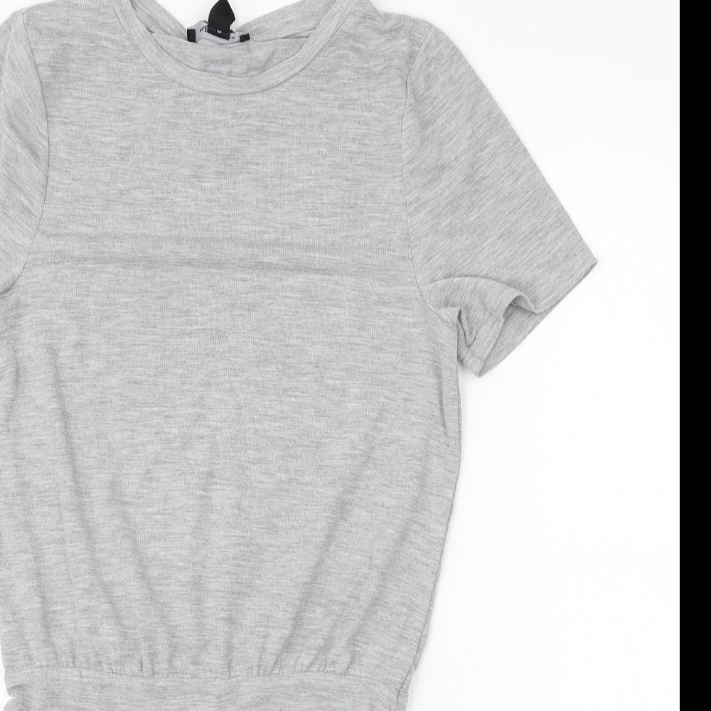 New Look Womens Grey  Cotton Romper One-Piece Size 8