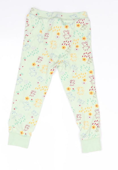 NEXT Girls Green Animal Print Cotton  Pyjama Pants Size 3-4 Years   - Peppa Pig