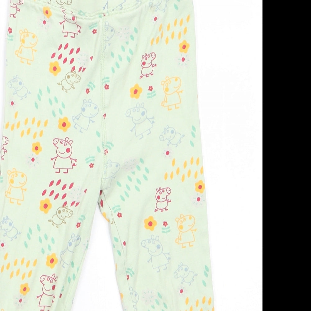 NEXT Girls Green Animal Print Cotton  Pyjama Pants Size 3-4 Years   - Peppa Pig