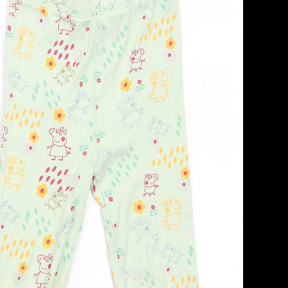 NEXT Girls Green Animal Print Cotton  Pyjama Pants Size 3-4 Years   - Peppa Pig