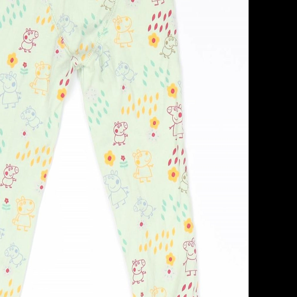 NEXT Girls Green Animal Print Cotton  Pyjama Pants Size 3-4 Years   - Peppa Pig