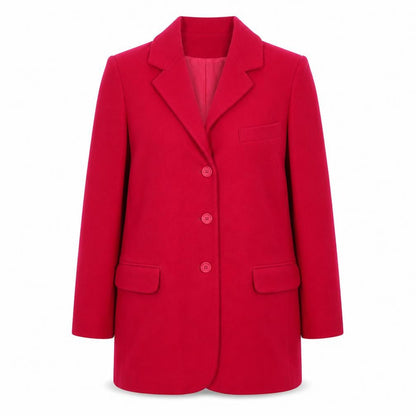 Womens UK Size 14 Classic Woman Red Overcoat