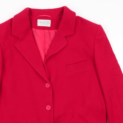 Womens UK Size 14 Classic Woman Red Overcoat