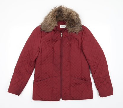Womens UK Size 10 Marks and Spencer Brown Quilted Coat