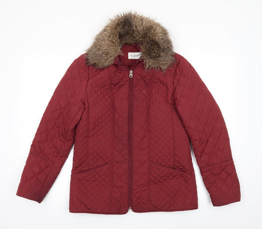 Womens UK Size 10 Marks and Spencer Brown Quilted Coat