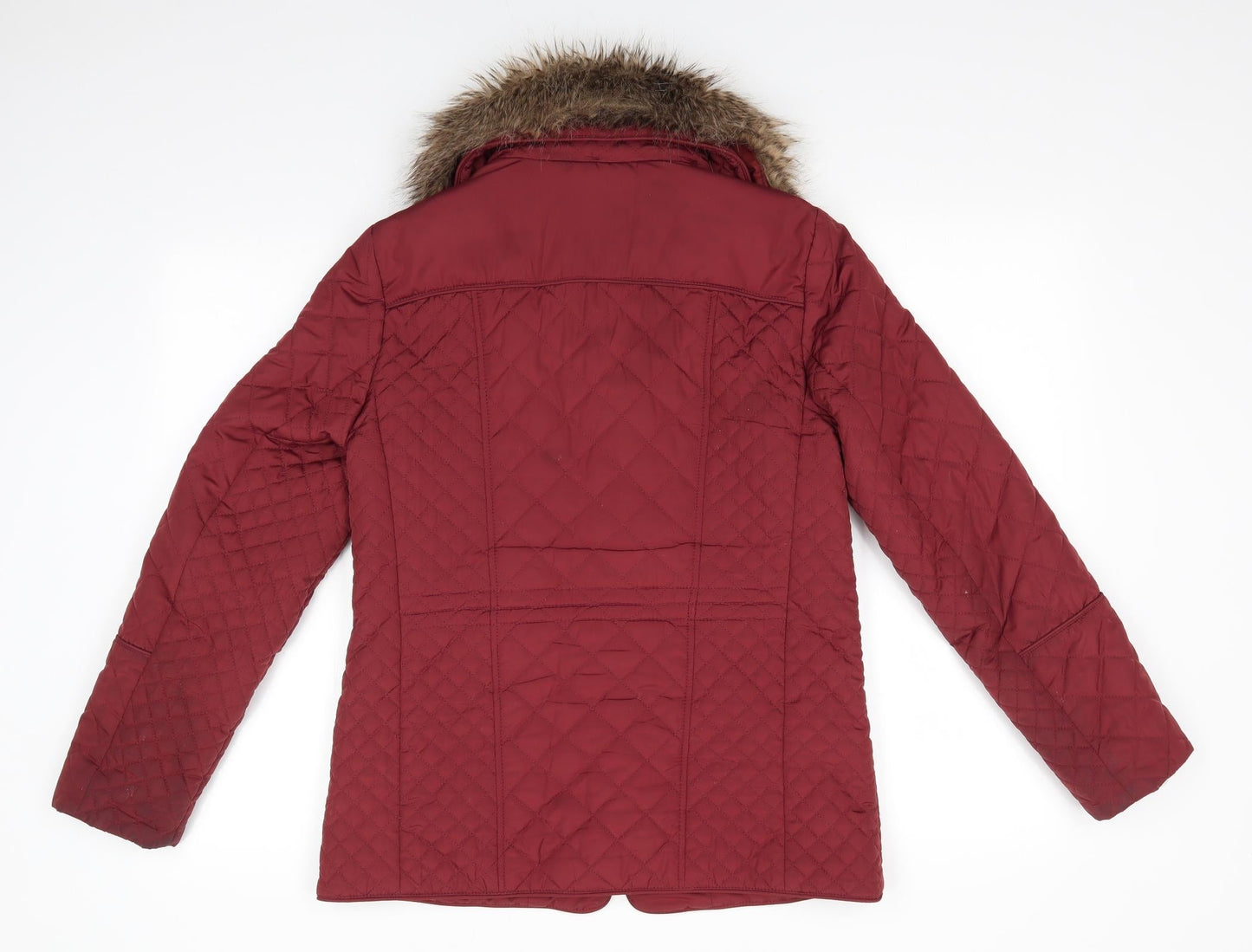 Womens UK Size 10 Marks and Spencer Brown Quilted Coat