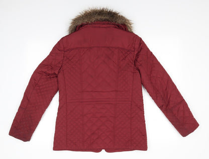 Womens UK Size 10 Marks and Spencer Brown Quilted Coat
