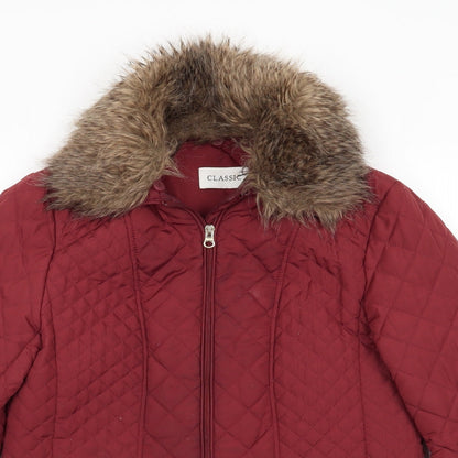 Womens UK Size 10 Marks and Spencer Brown Quilted Coat