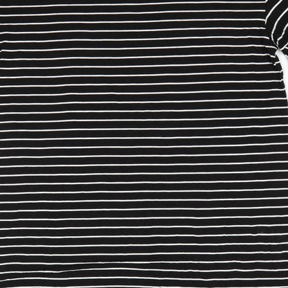 Missguided Womens Black Striped Viscose T-Shirt Dress  Size 8  Round Neck  - Wide sleeves